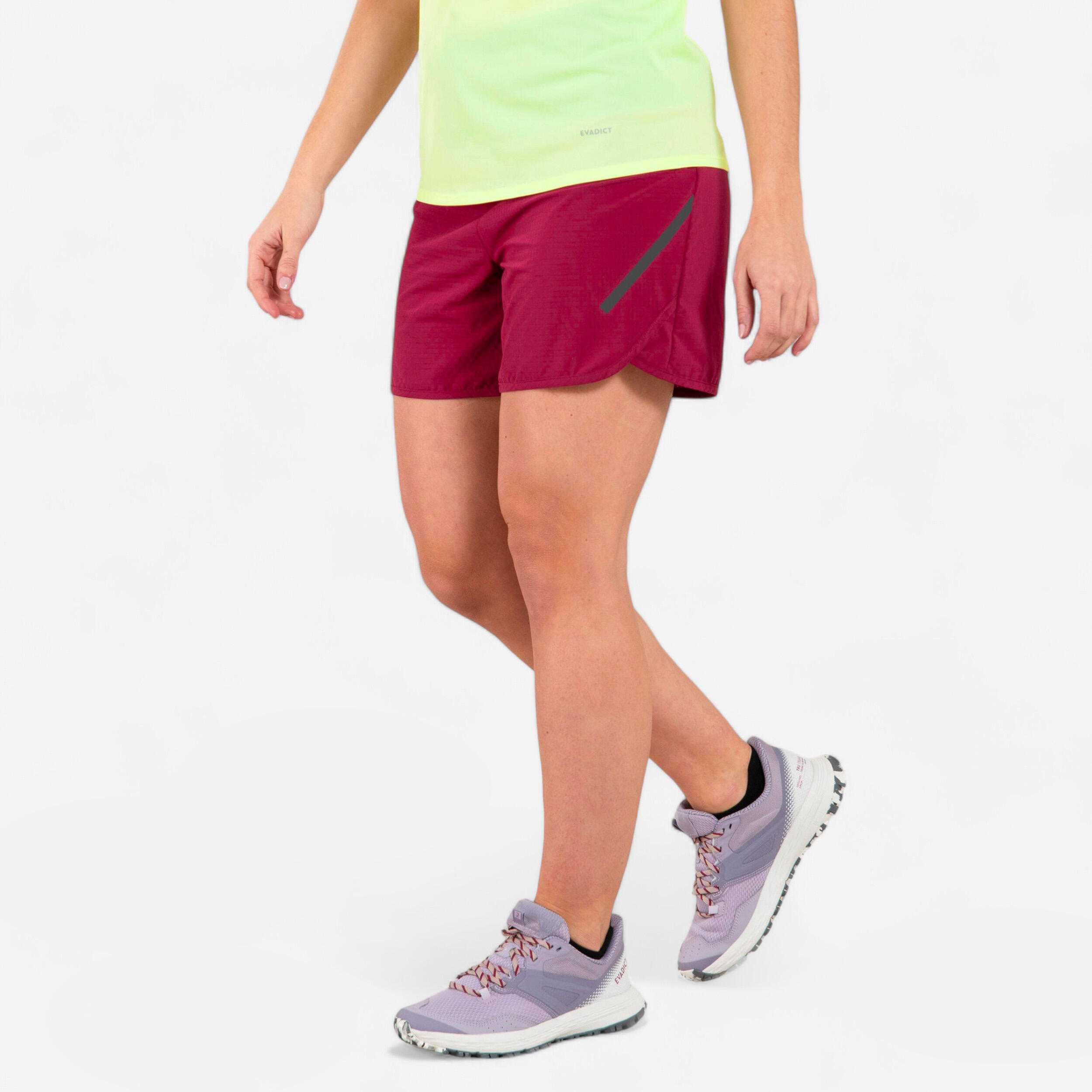 Laufshorts Baggy Damen Trail - dunkelrot