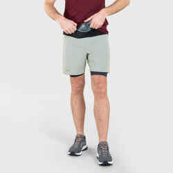 Korta tights/shorts för traillöpning COMFORT herr kaki