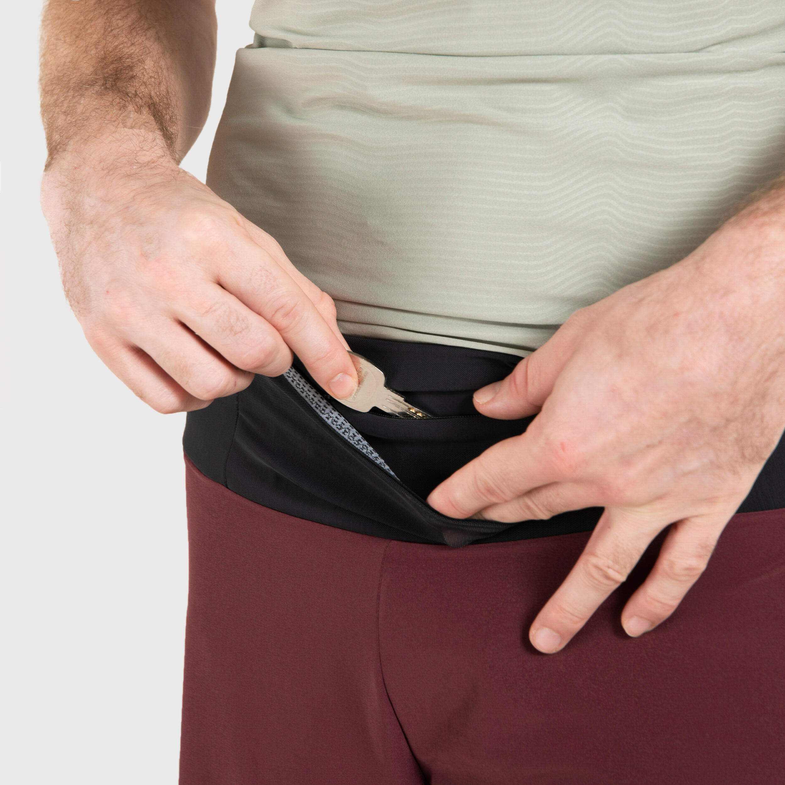 MEN'S TRAIL RUNNING TIGHT SHORTS COMFORT - BURGUNDY 3/10
