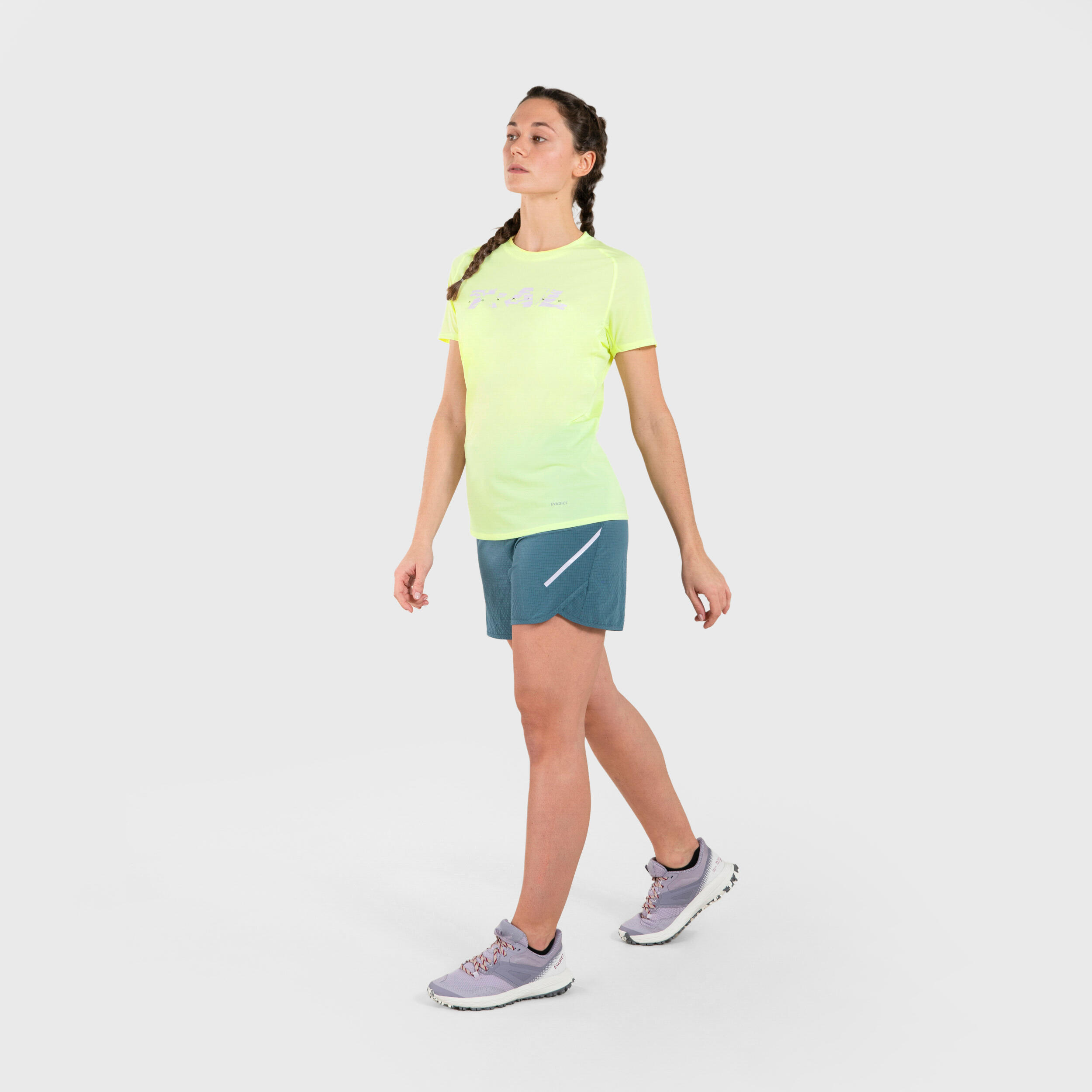 WOMEN'S GRAPH SHORT SLEEVE TRAIL RUNNING T-SHIRT LIME