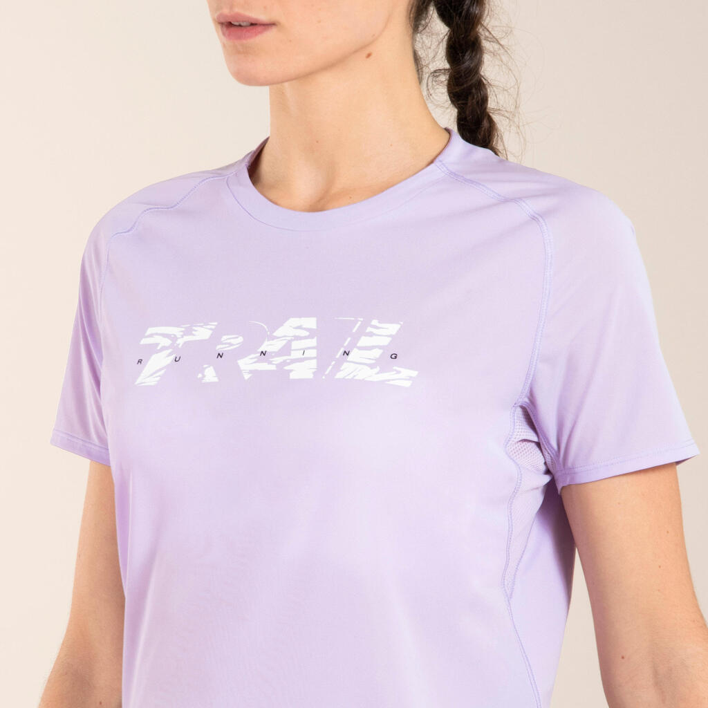 Camiseta de Trail Running para mujer Evadict estampada lila