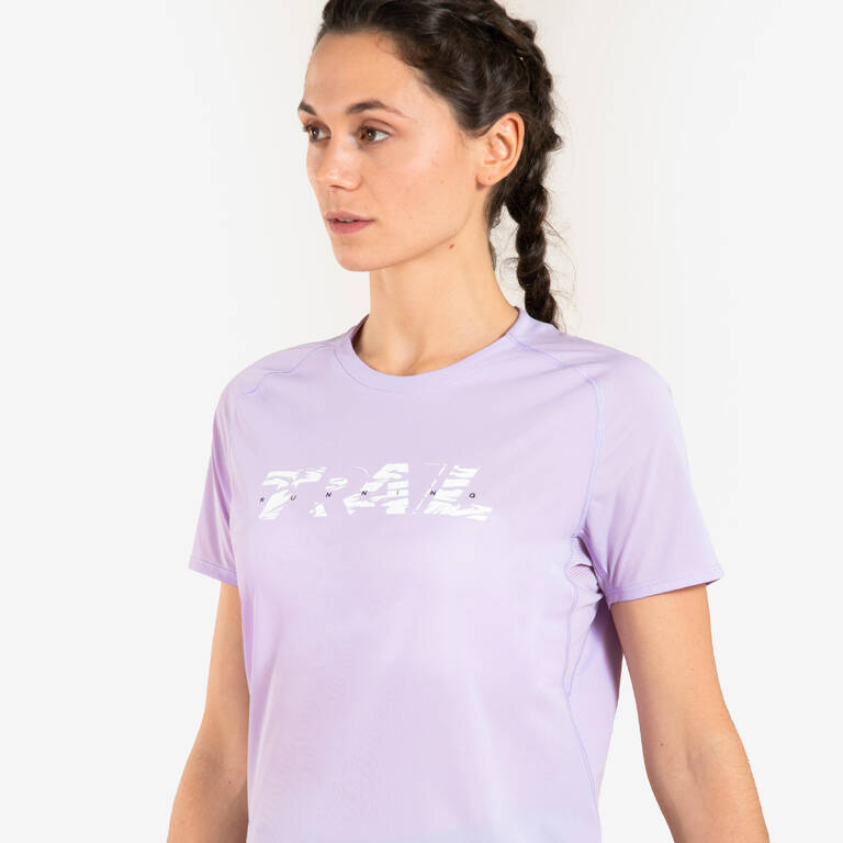 WOMEN'S TRAIL RUNNING SHORT-SLEEVED T-SHIRT GRAPH-LILAC