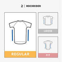Women's Short-Sleeved Mountain Bike Jersey ST 100 - Navy Blue