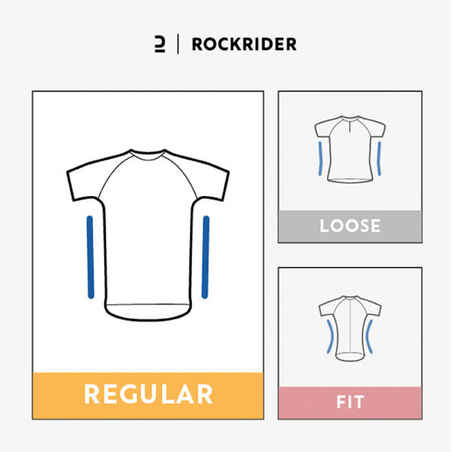 Women's Short-Sleeved Mountain Bike Jersey ST 100 - Navy Blue