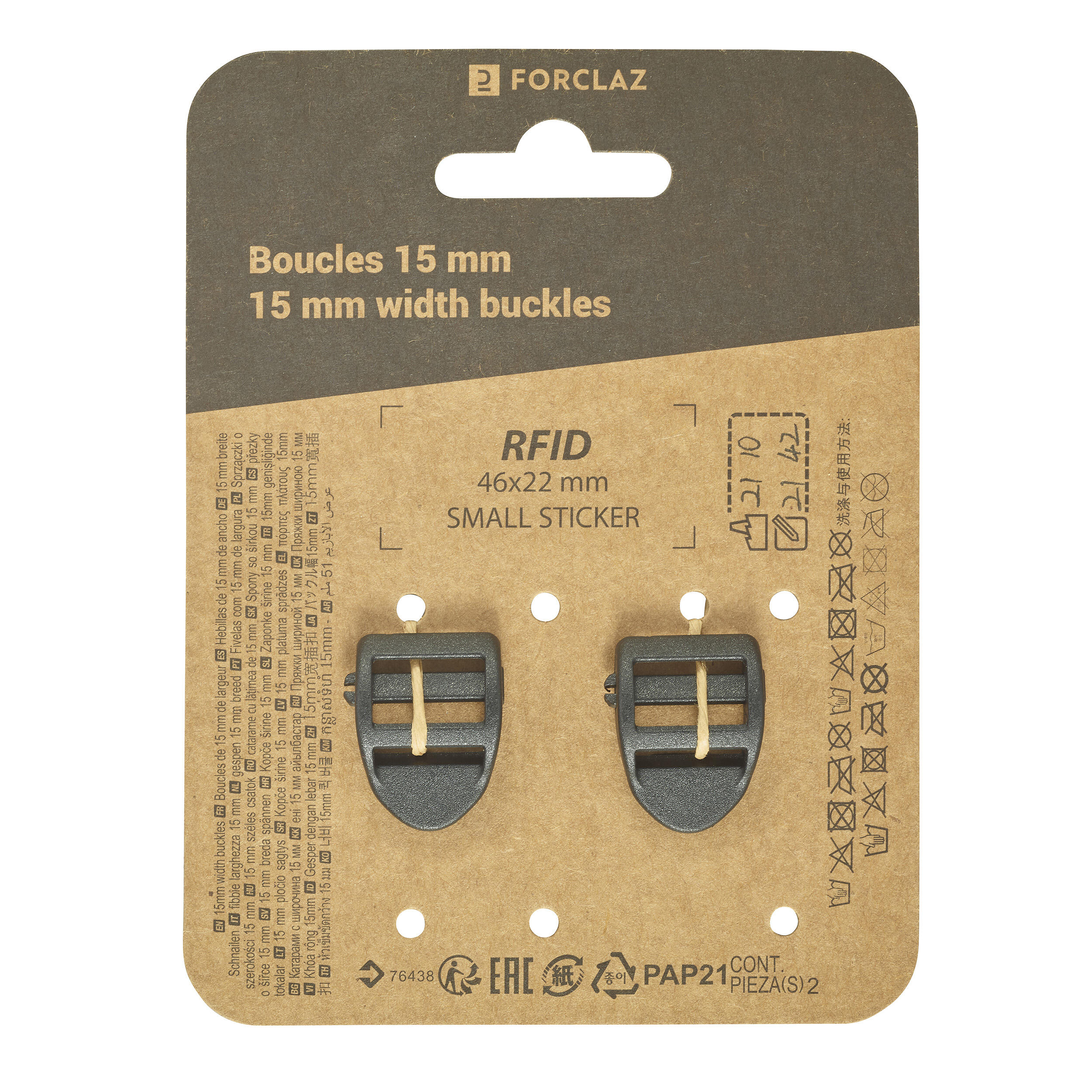 2 hebillas de ajuste 15 mm - pin lock 2/6