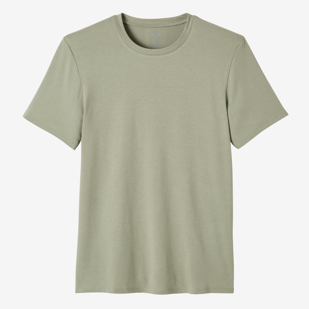 Pánske tričko 500 Slim na cvičenie zelené