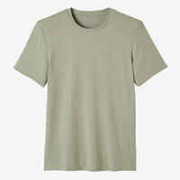 Men's Slim-Fit Fitness T-Shirt 500 - Sage Grey