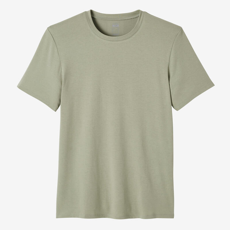 T-Shirt Herren Slim - 500 grau/grün