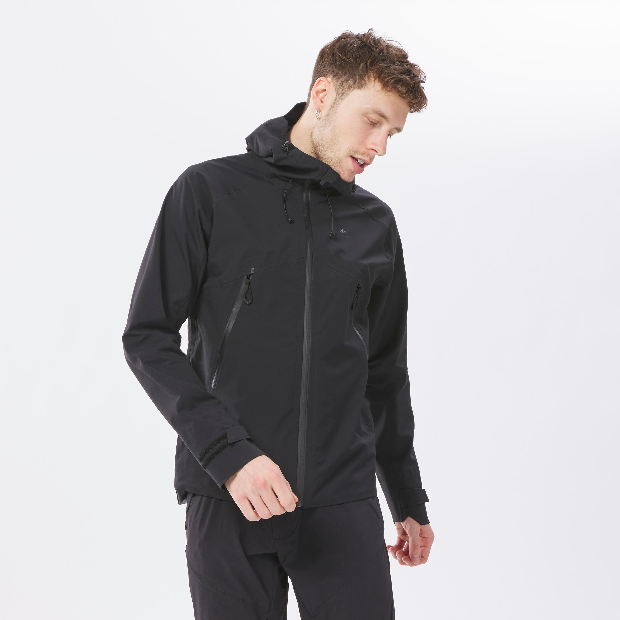 Men's Waterproof Hiking Jacket - MH 500 Black - Black - Quechua