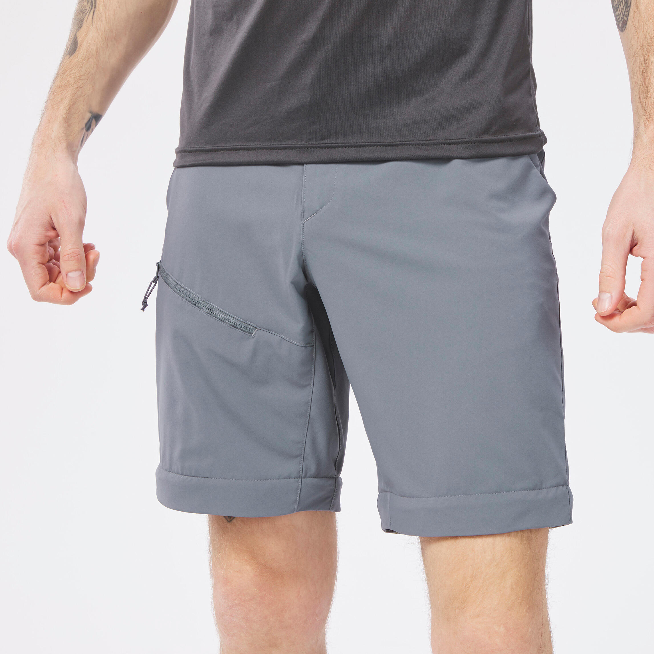 Men Zip-Off Convertible Dry Fit Pants Light Grey - MH150