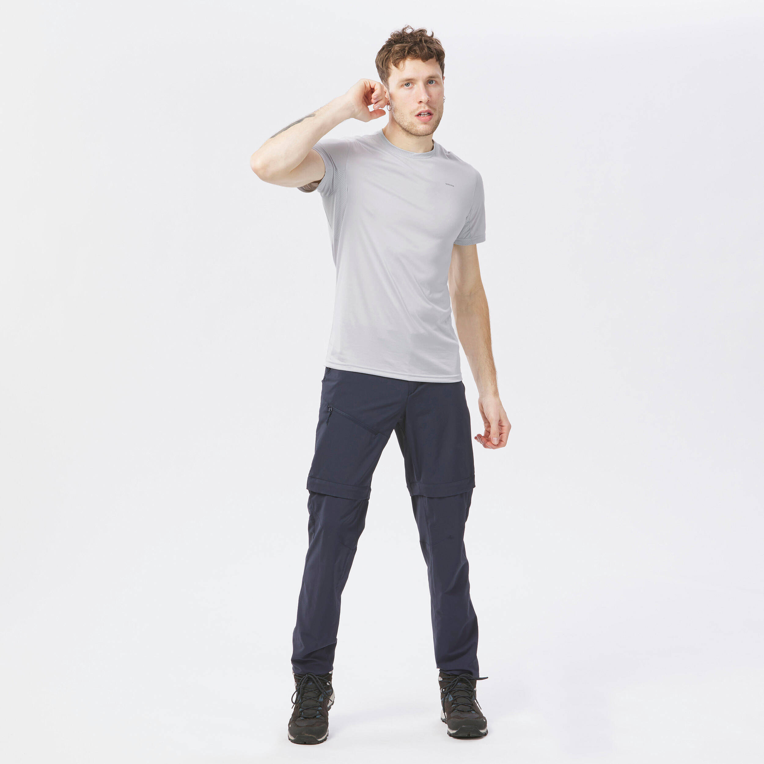 Men Dry Fit Activewear T-Shirt Light Grey - MH100 -  1