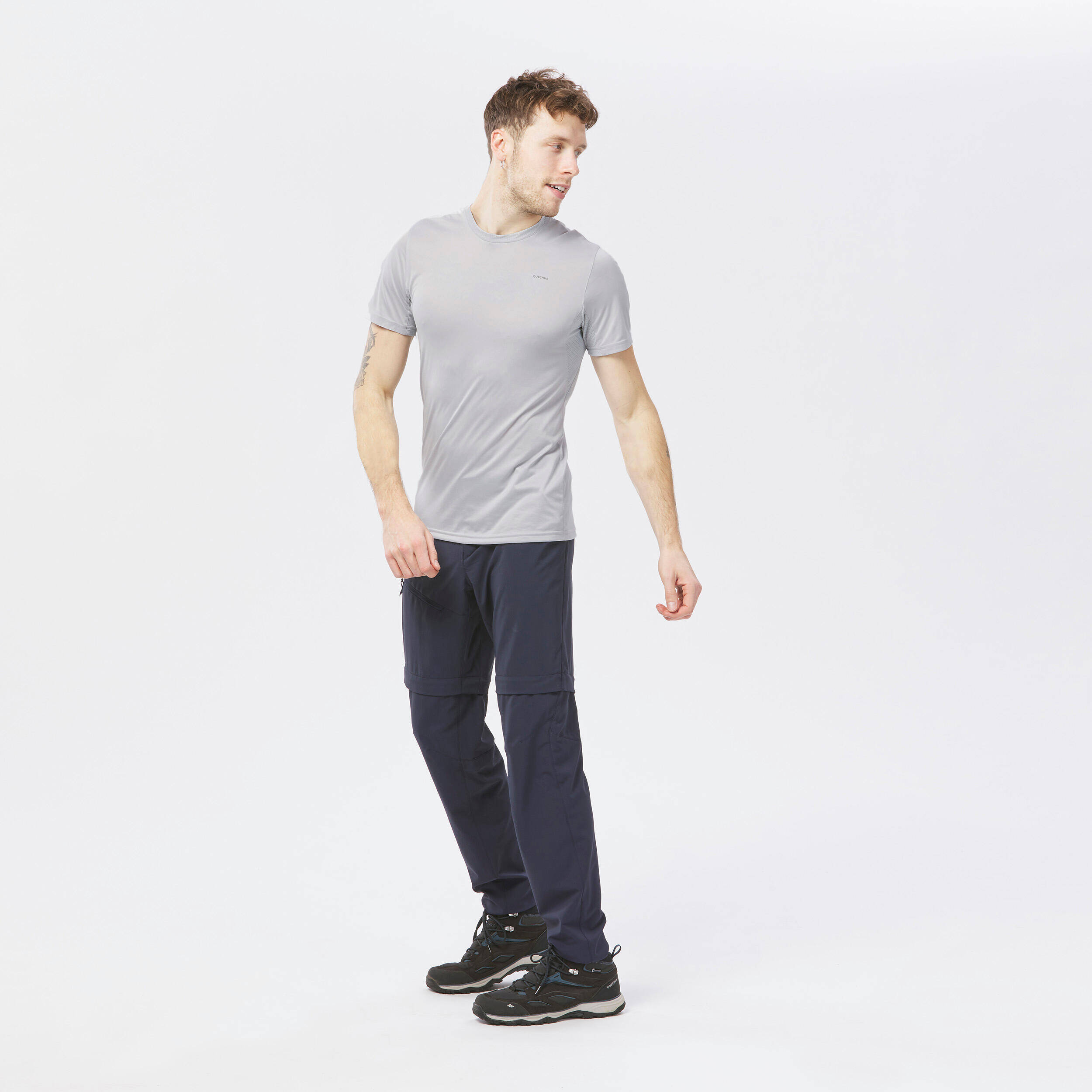 Men Zip-Off Convertible Dry Fit Pants Light Dark Blue - MH150 -  3
