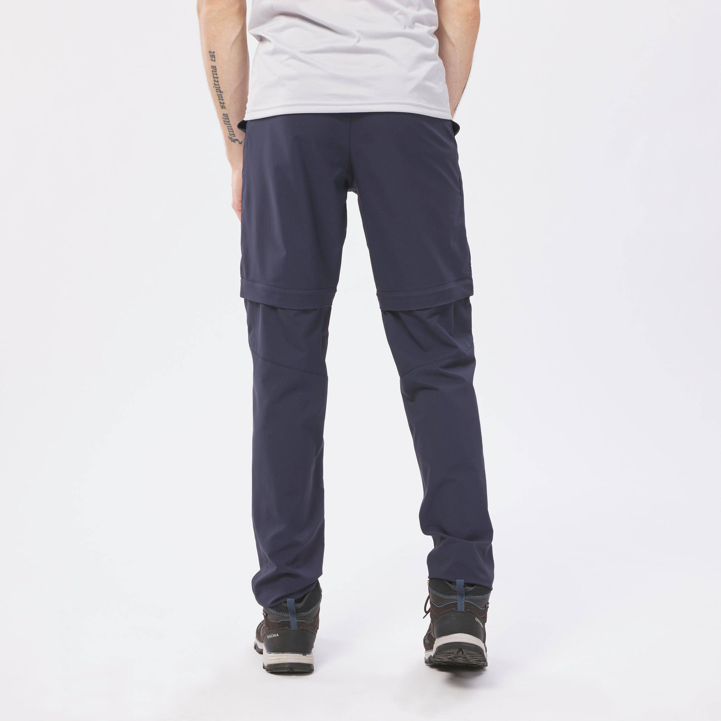 Men Zip-Off Convertible Dry Fit Pants Light Dark Blue - MH150 -  4