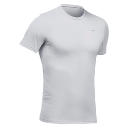 T-shirt de randonnée manches courtes en synthétique - Homme- MH100 - Gris