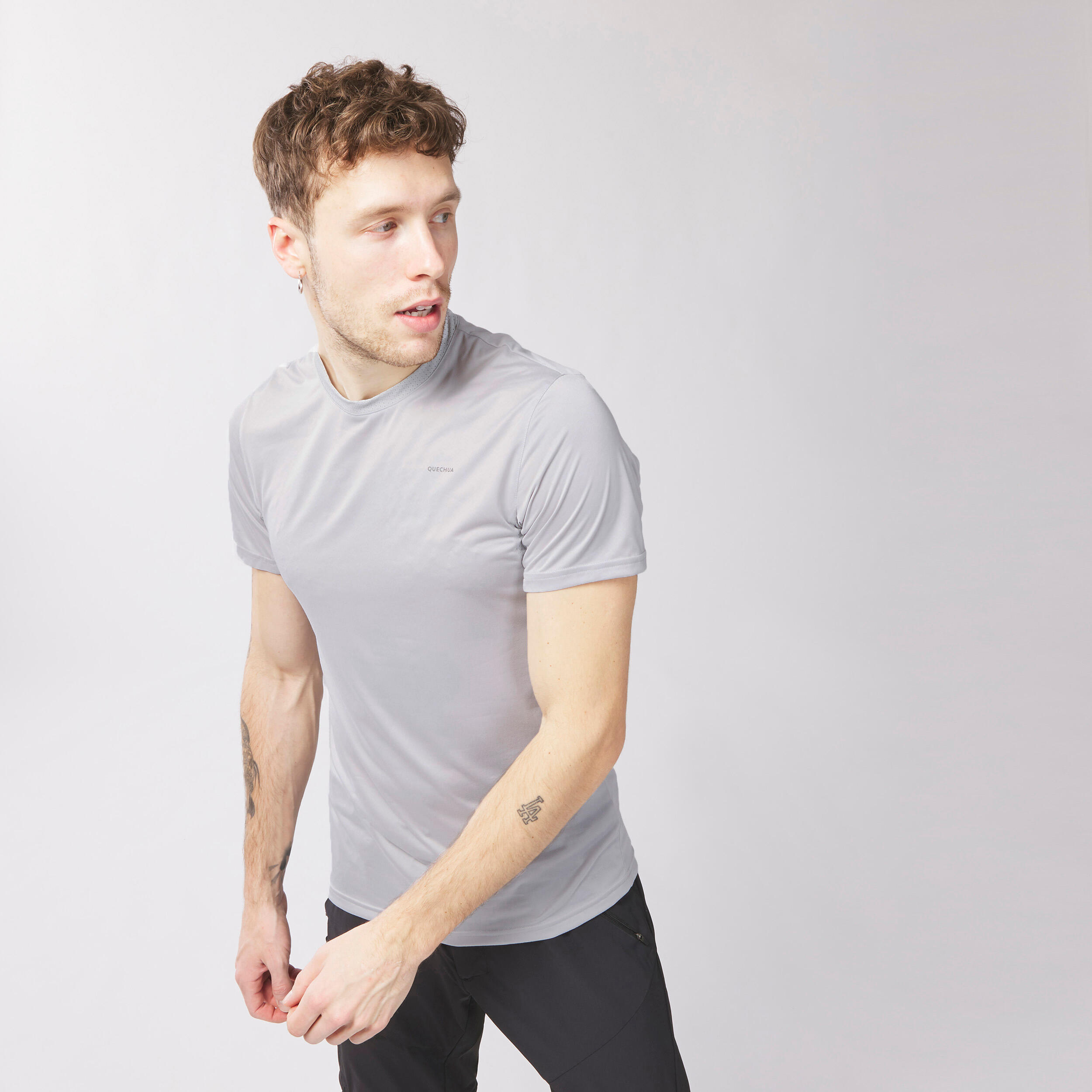 Men Dry Fit Activewear T-Shirt Light Grey - MH100