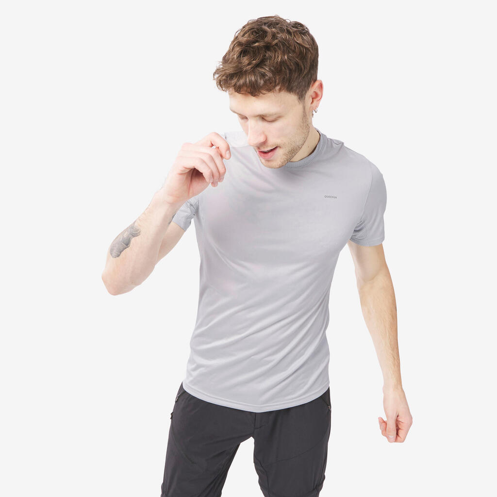 T-shirt de randonnée manches courtes en synthétique Homme - MH100