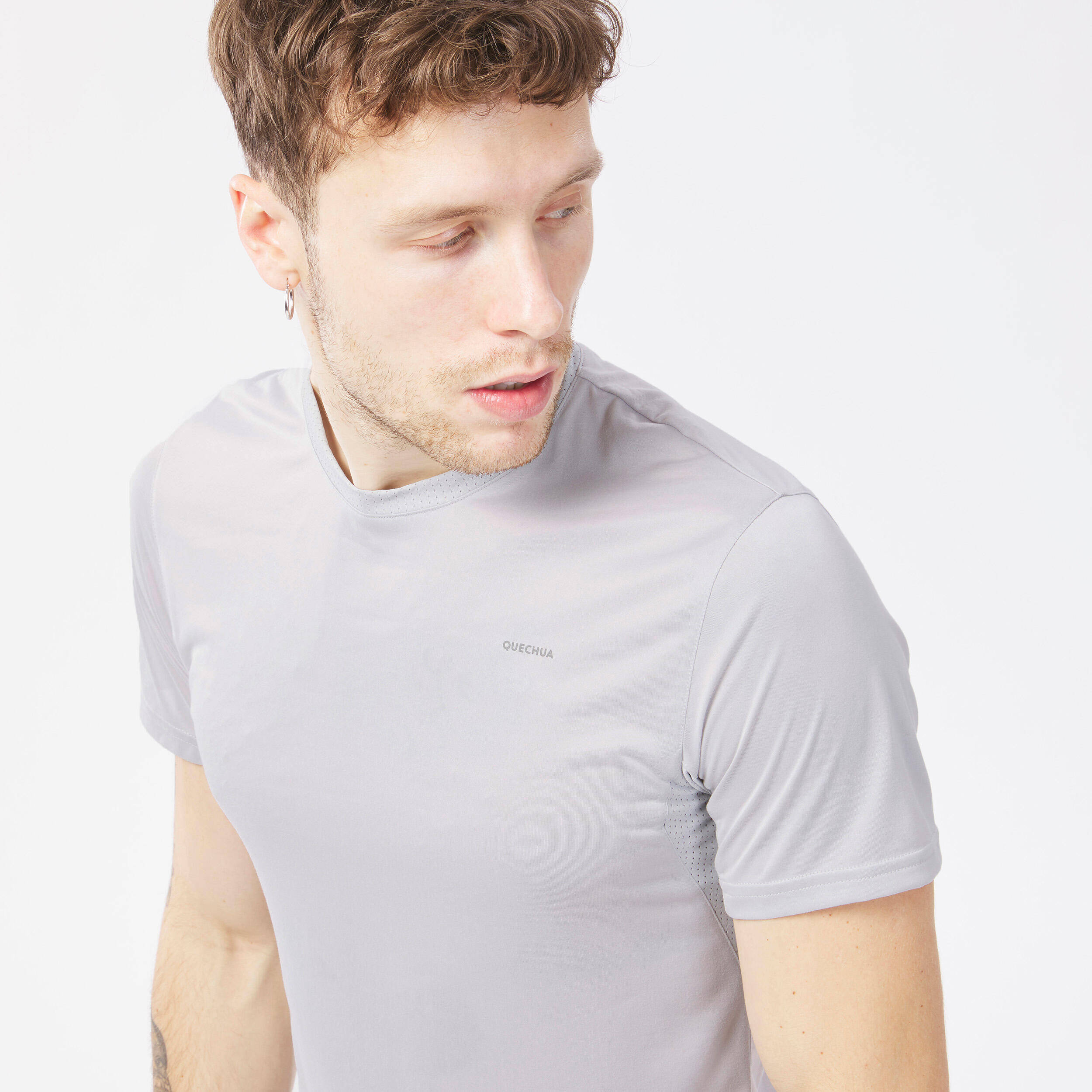 Men Dry Fit Activewear T-Shirt Light Grey - MH100 -  2