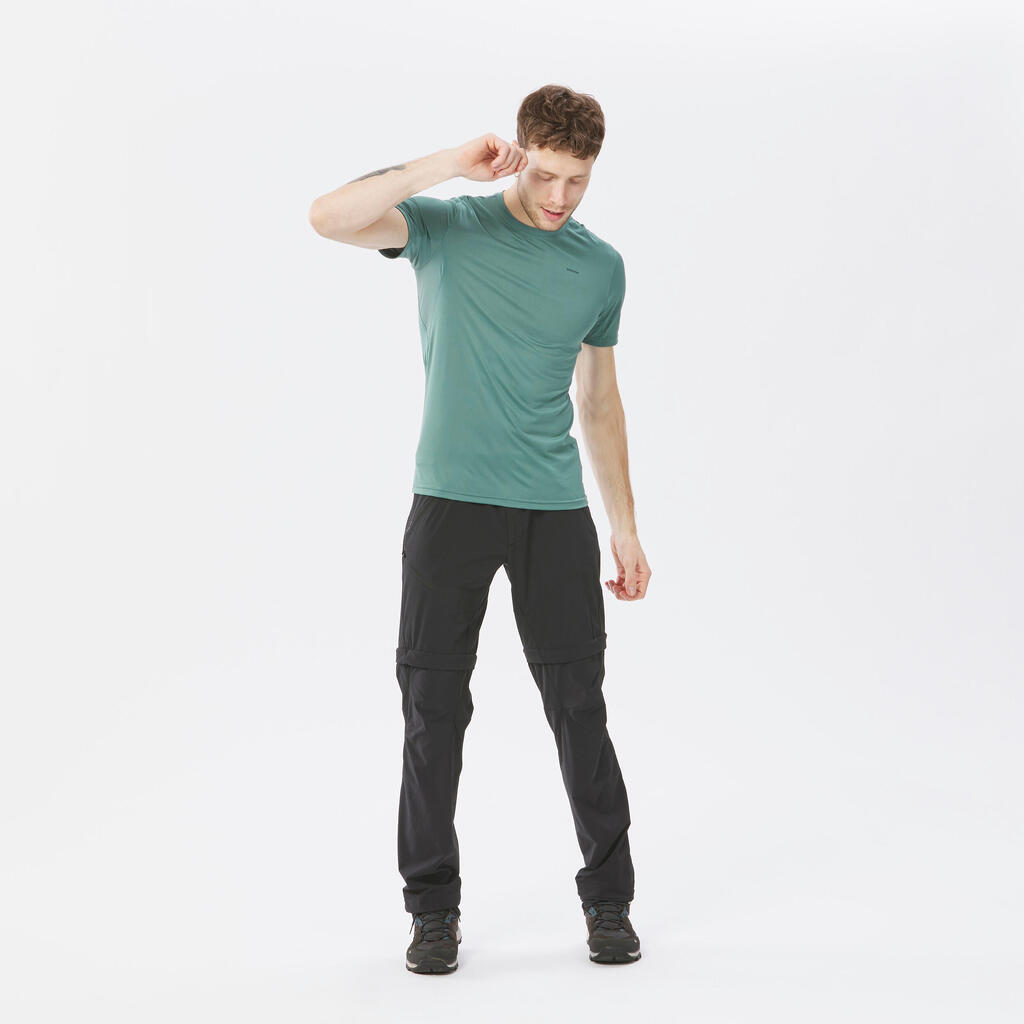 Men's Short-sleeved Hiking T-shirt made from recycled synthetic fabric -  MH100