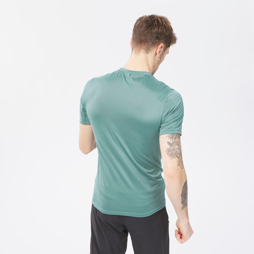 Men's synthetic short-sleeved hiking T-shirt - MH100 