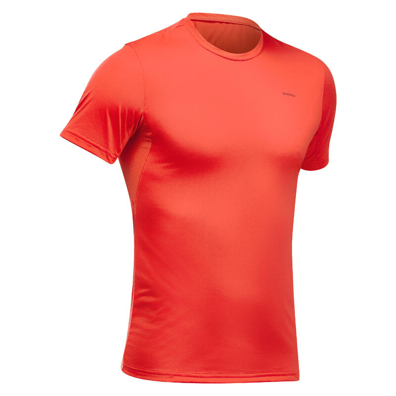 Men's Short-sleeved Hiking T-shirt made from recycled synthetic fabric - MH100 
