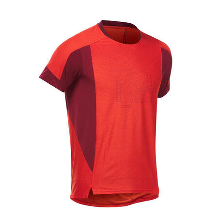 Crvena muška majica kratkih rukava MH500 za planinarenje