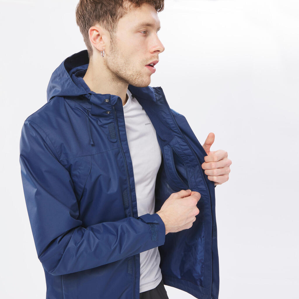 Wanderjacke Herren wasserdicht leicht Bergwandern - MH100 blau