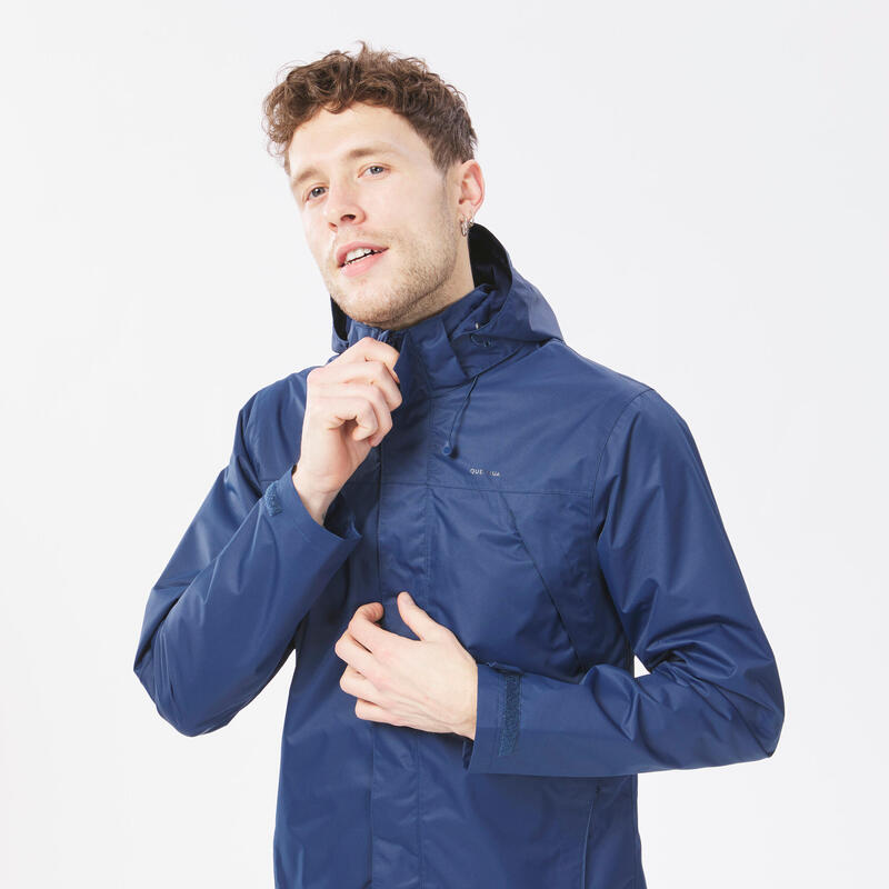 Wanderjacke Herren wasserdicht leicht Bergwandern - MH100 blau