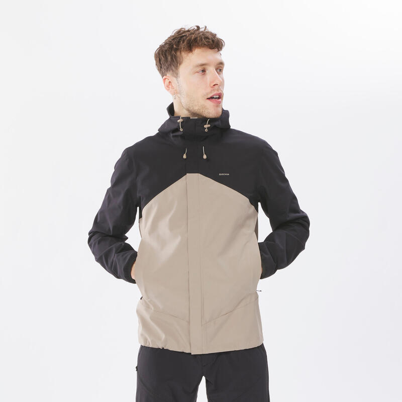 Erkek Outdoor Yağmurluk - Siyah/Bej - MH150