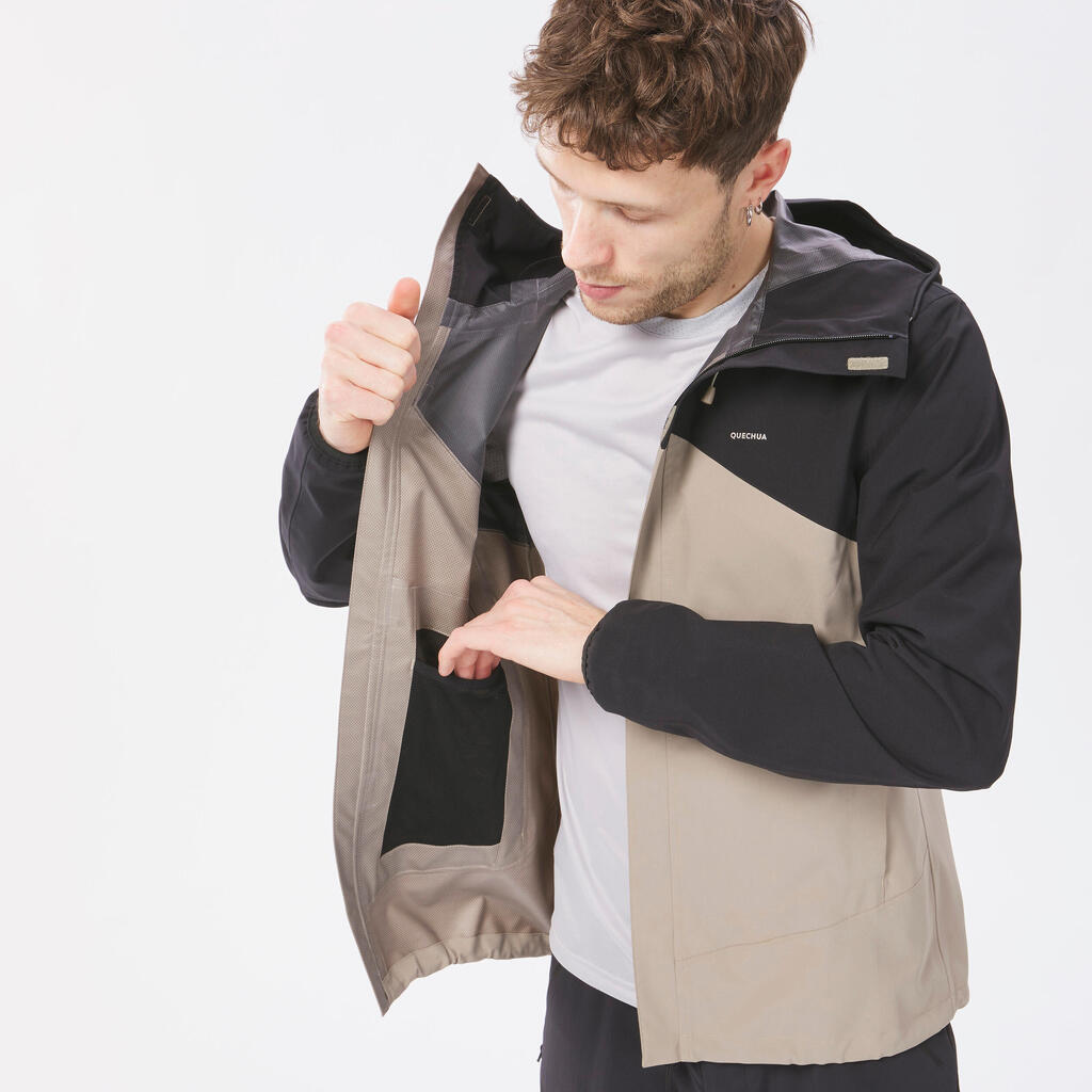 Chaqueta impermeable y liviana de senderismo para Hombre Quechua MH150beige