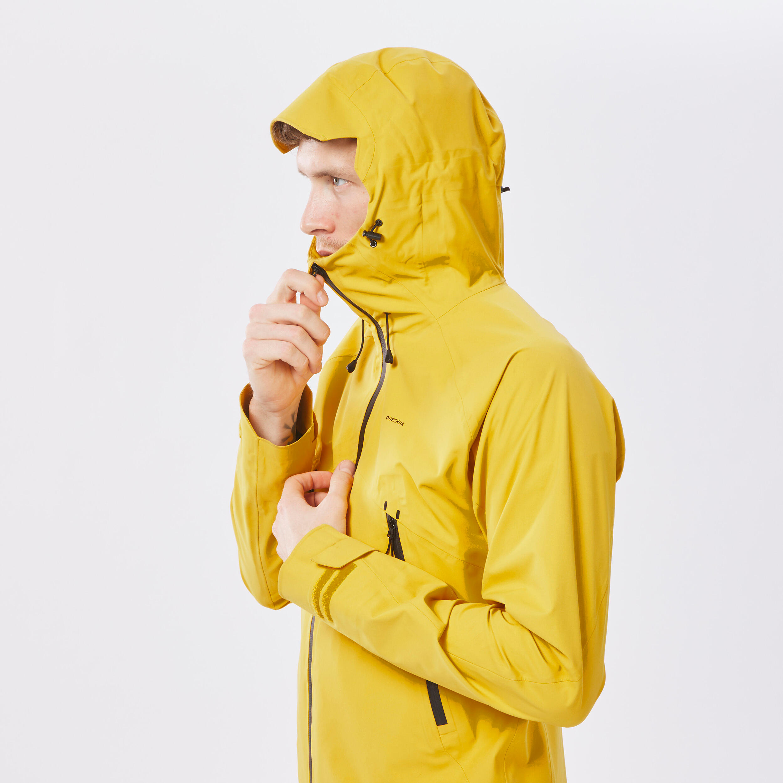 Regenjacke Herren wasserdicht leicht - MH500 gelb 6/11