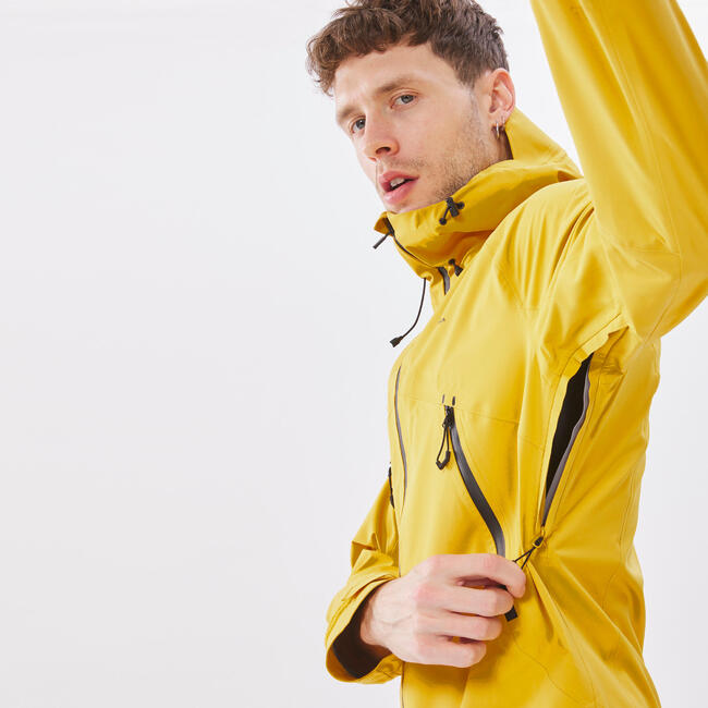 Men's Waterproof Mountain Walking Jacket MH500 Yellow