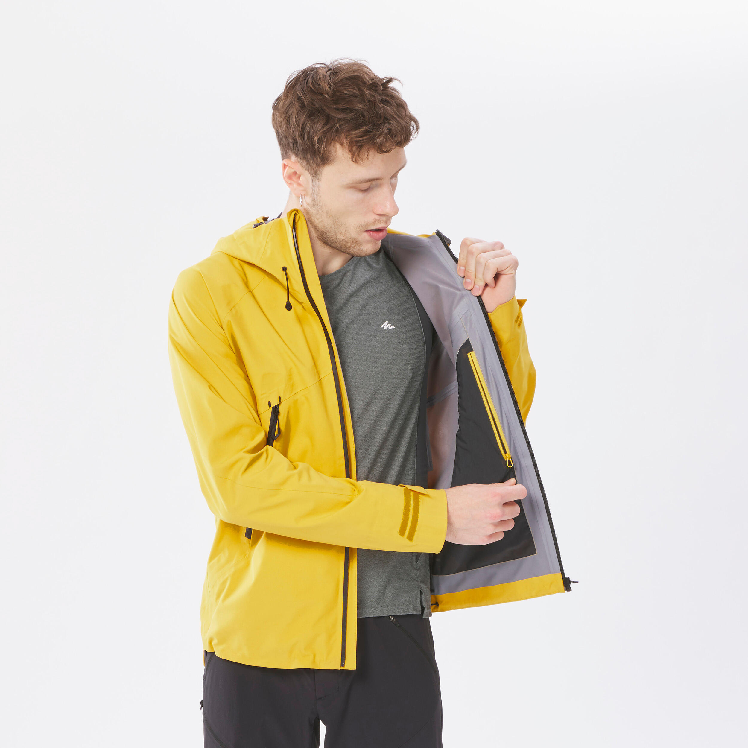 Regenjacke Herren wasserdicht leicht - MH500 gelb 10/11