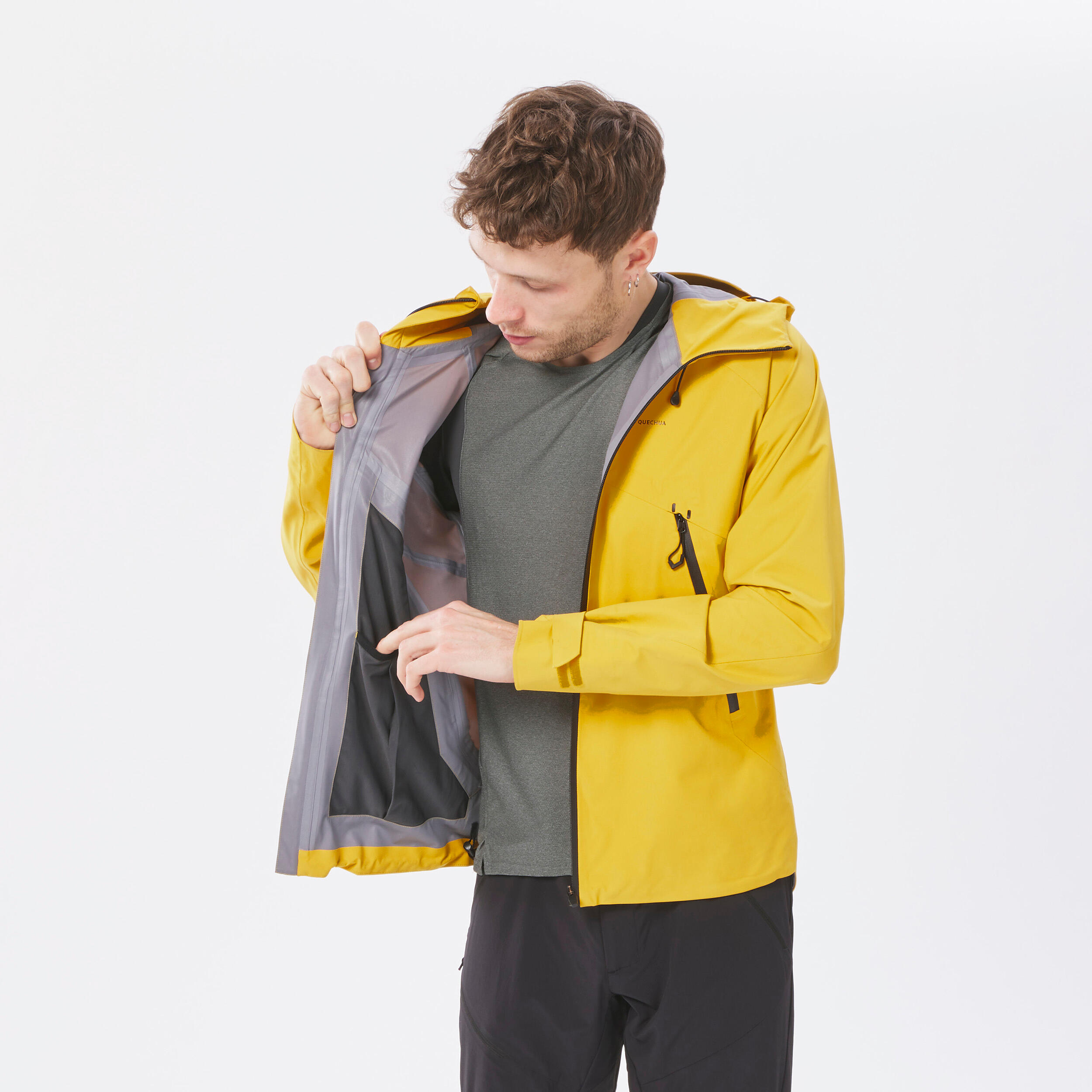 Regenjacke Herren wasserdicht leicht - MH500 gelb 11/11