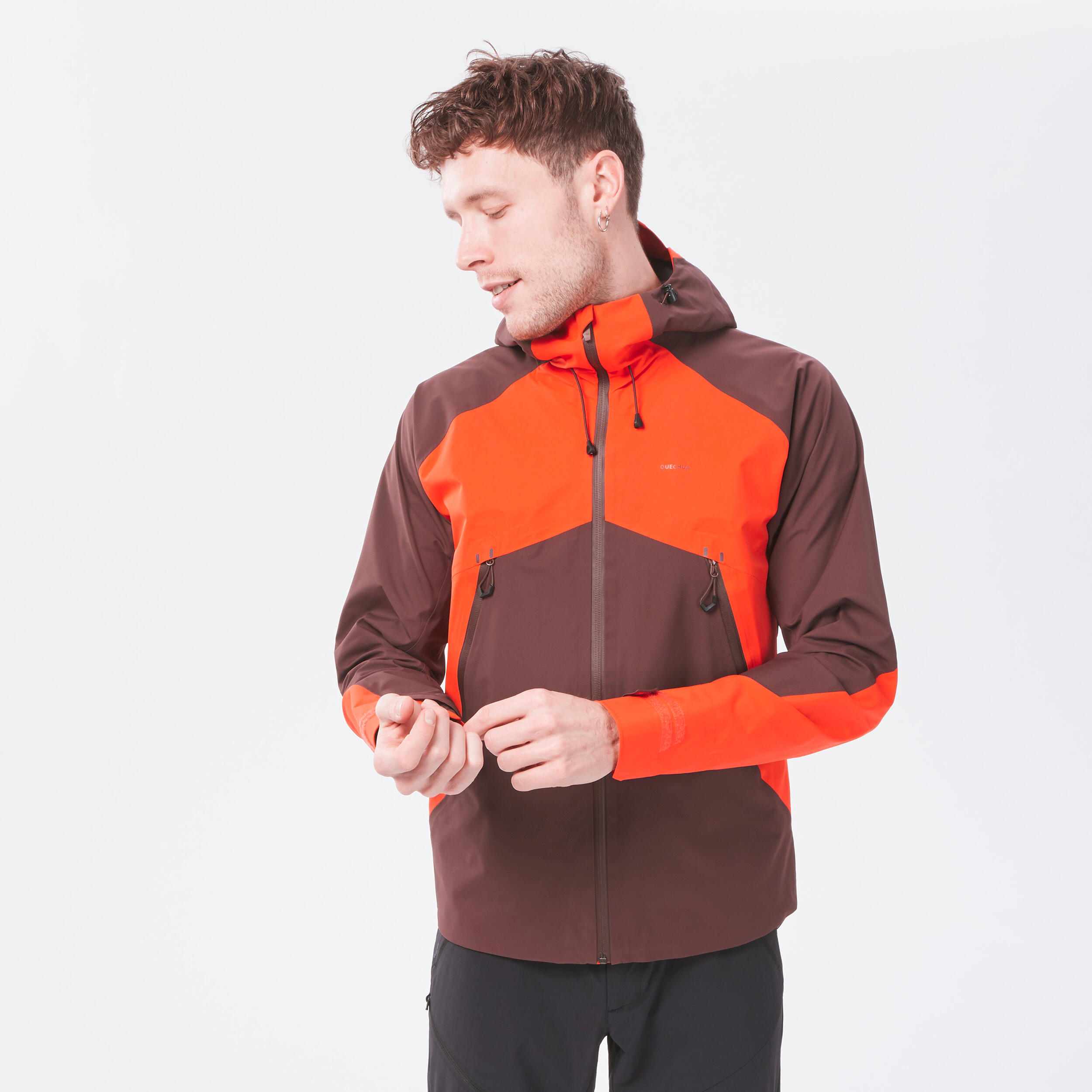 Men’s waterproof mountain hiking jacket, MH500 - Orange 17/21