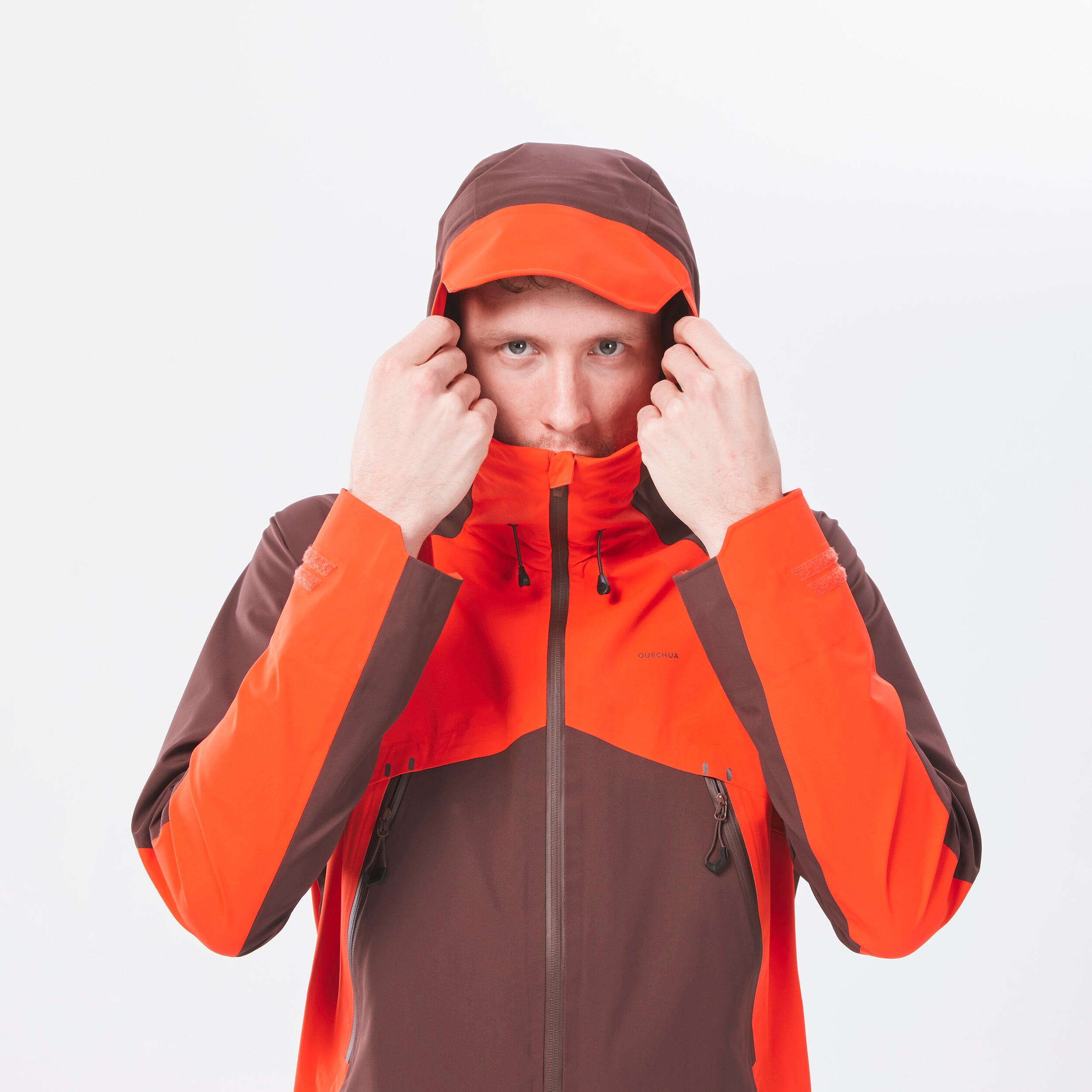Men’s waterproof mountain hiking jacket, MH500 - Orange 8/21