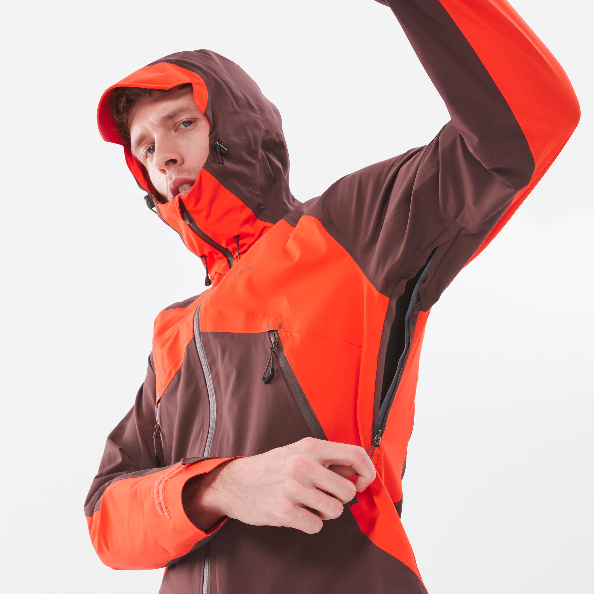 Men’s waterproof mountain hiking jacket, MH500 - Orange 6/21