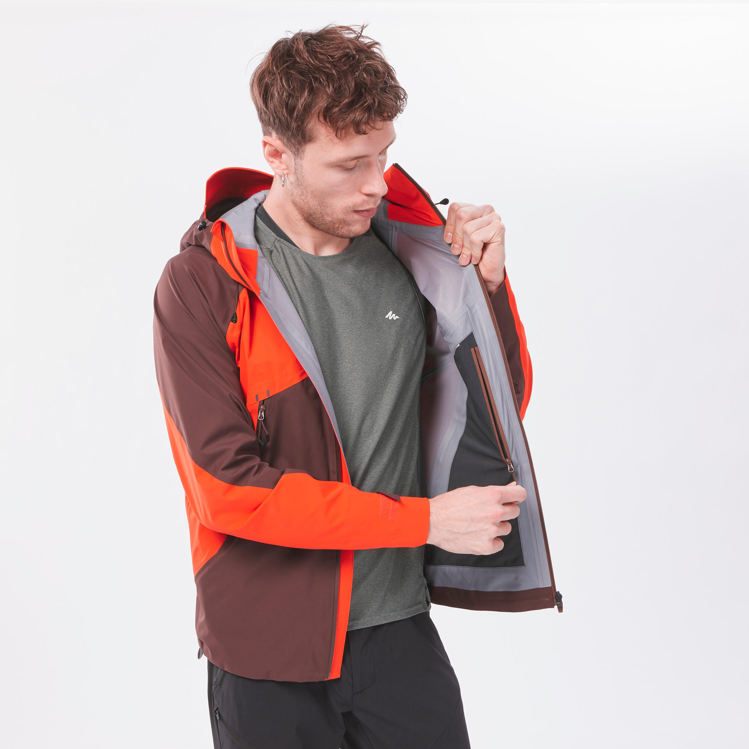 Men’s waterproof mountain hiking jacket, MH500 - Orange 4/21