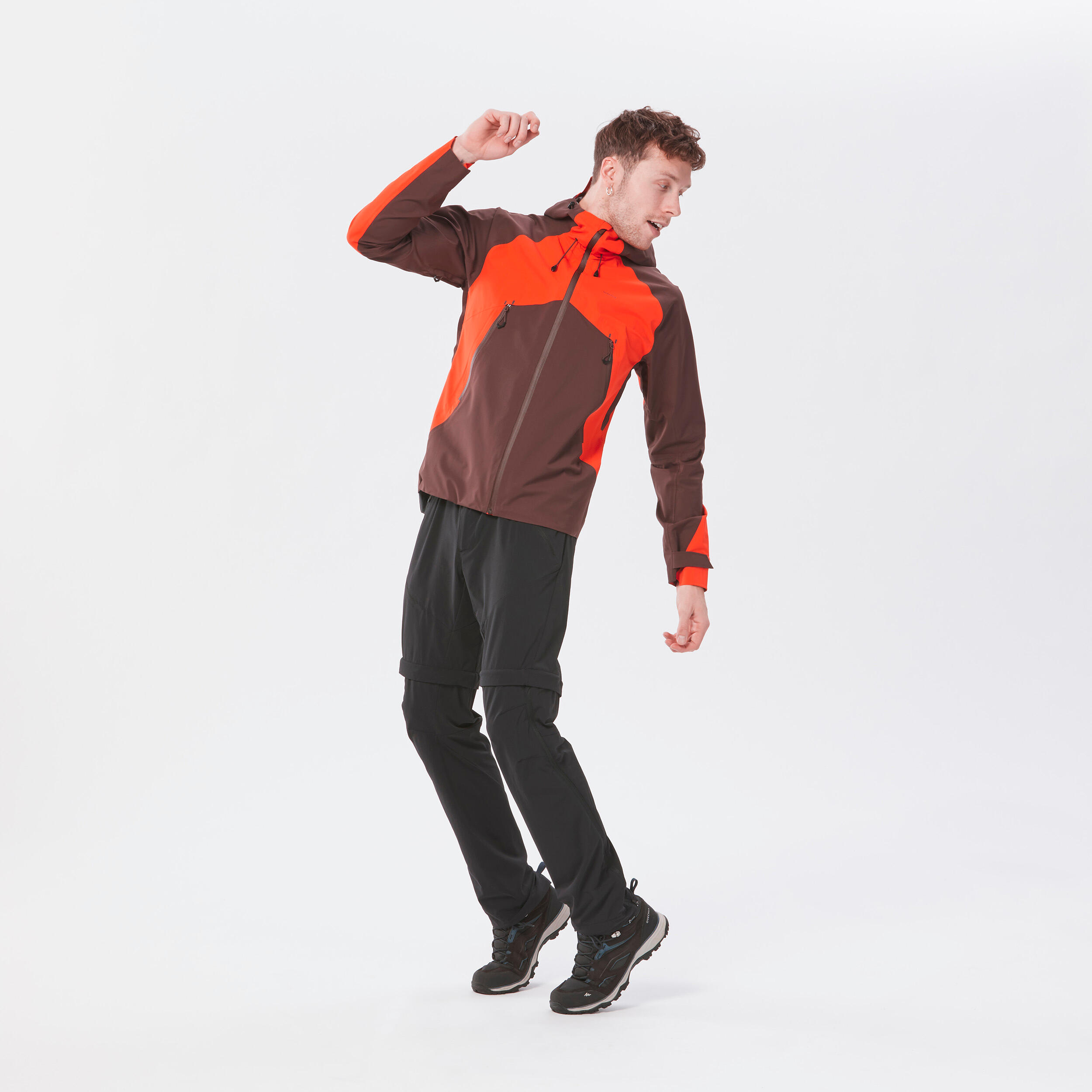 Men’s waterproof mountain hiking jacket, MH500 - Orange 2/21