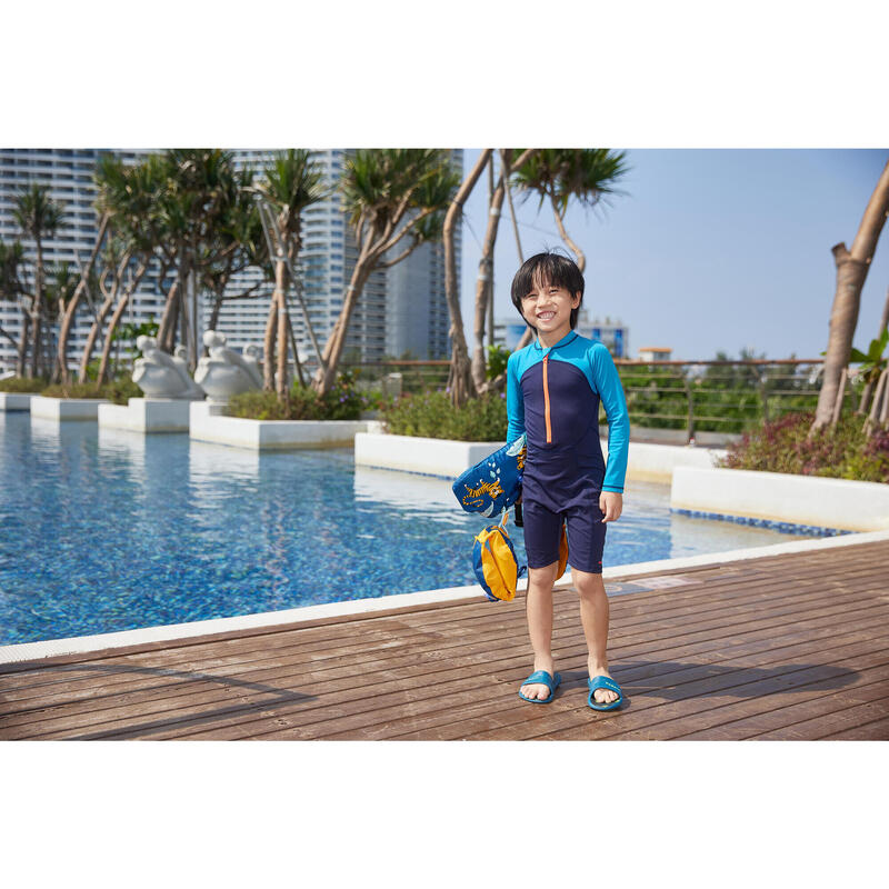 Schwimmanzug Jungen langarm - Shorty 100 blau 