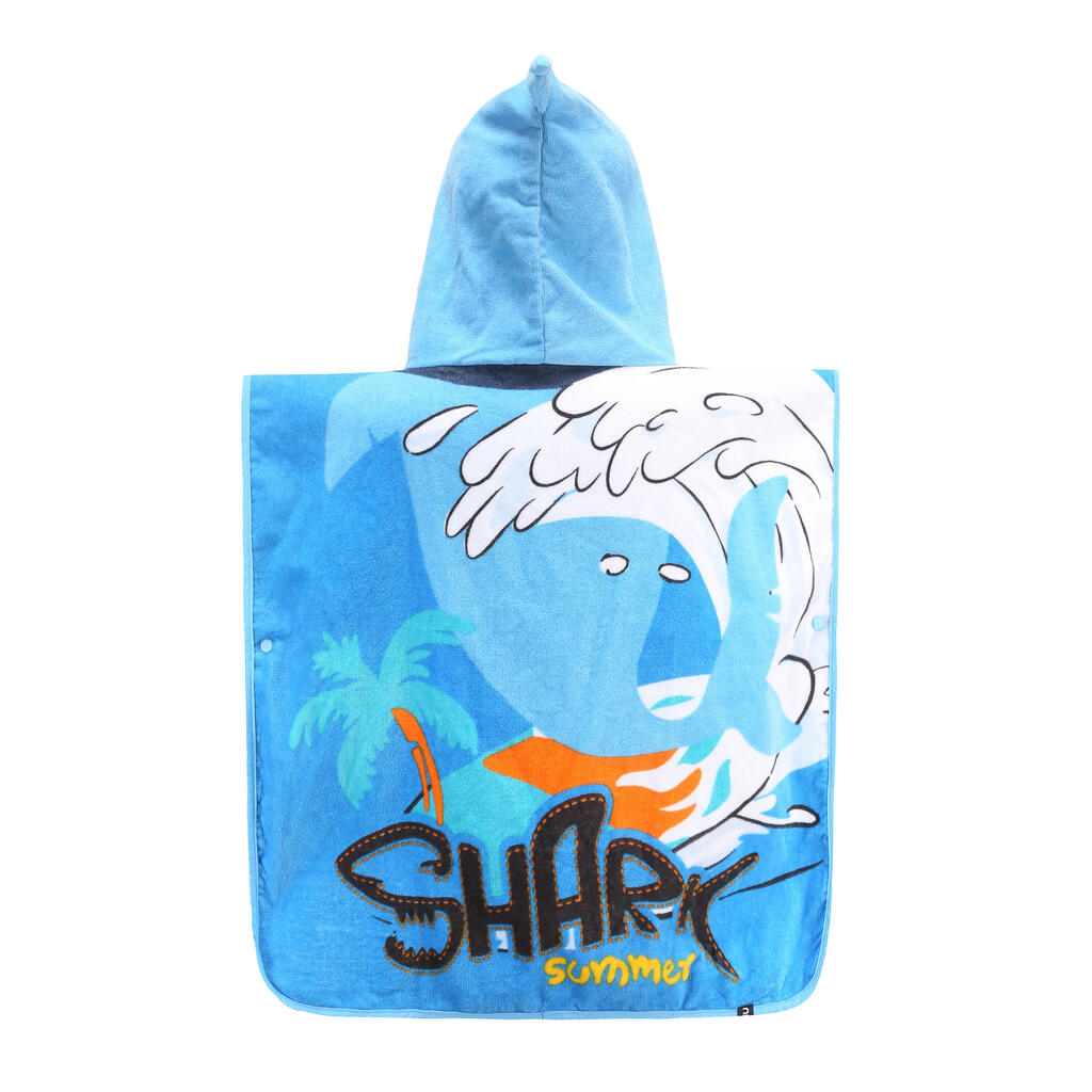 Surfing junior poncho shark blue