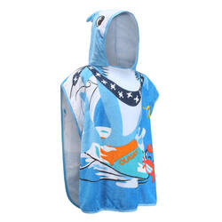 Surfing junior poncho shark blue