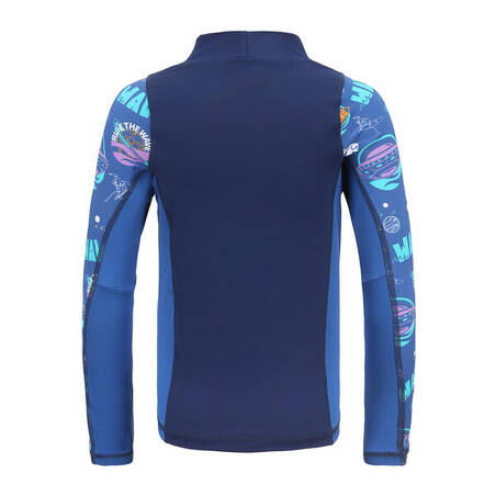 Boys' surfing long sleeve UV T-shirt 500 - space blue