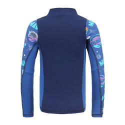 Boys' surfing long sleeve UV T-shirt 500 - space blue