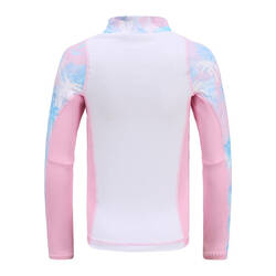 Girl's surfing UV protective top 500L palm blue