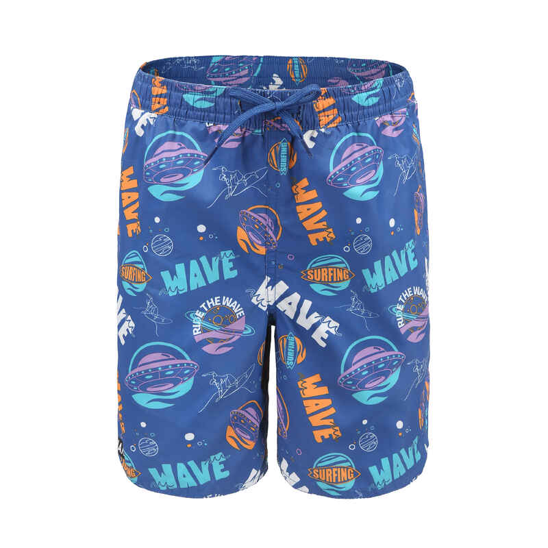 Boardshorts Surfen Jungen 100 blau/orange