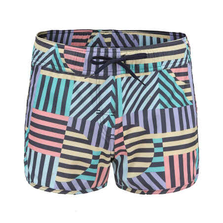 Boardshort corto para mujer - Surf Tini Graphiti - Cintura Elástica - Cordón Ajuste