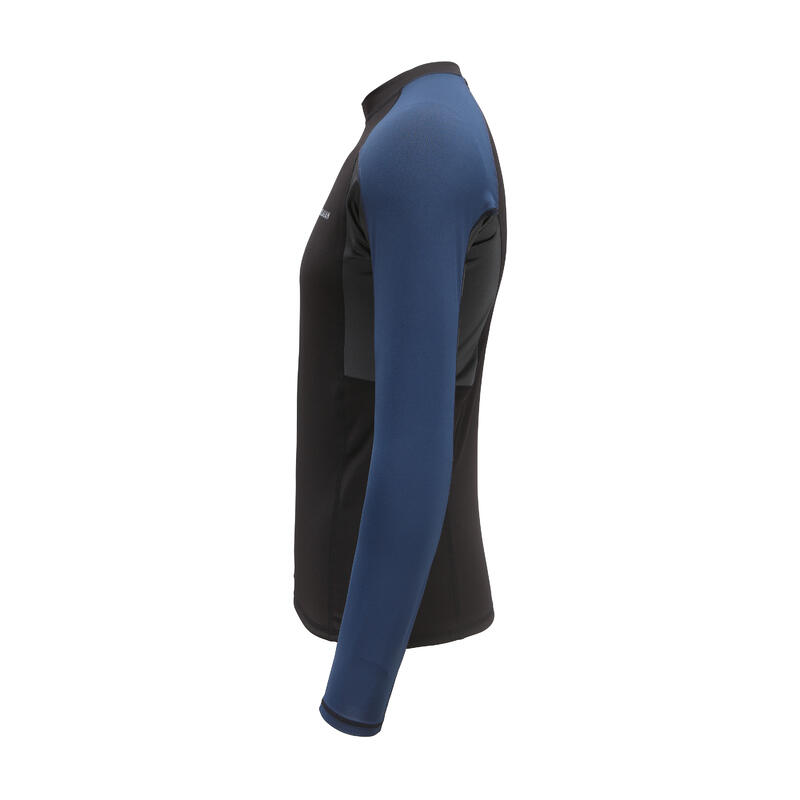 Erkek Slim Fit Uzun Kollu UV Korumalı Tişört - Siyah/Mavi - 500
