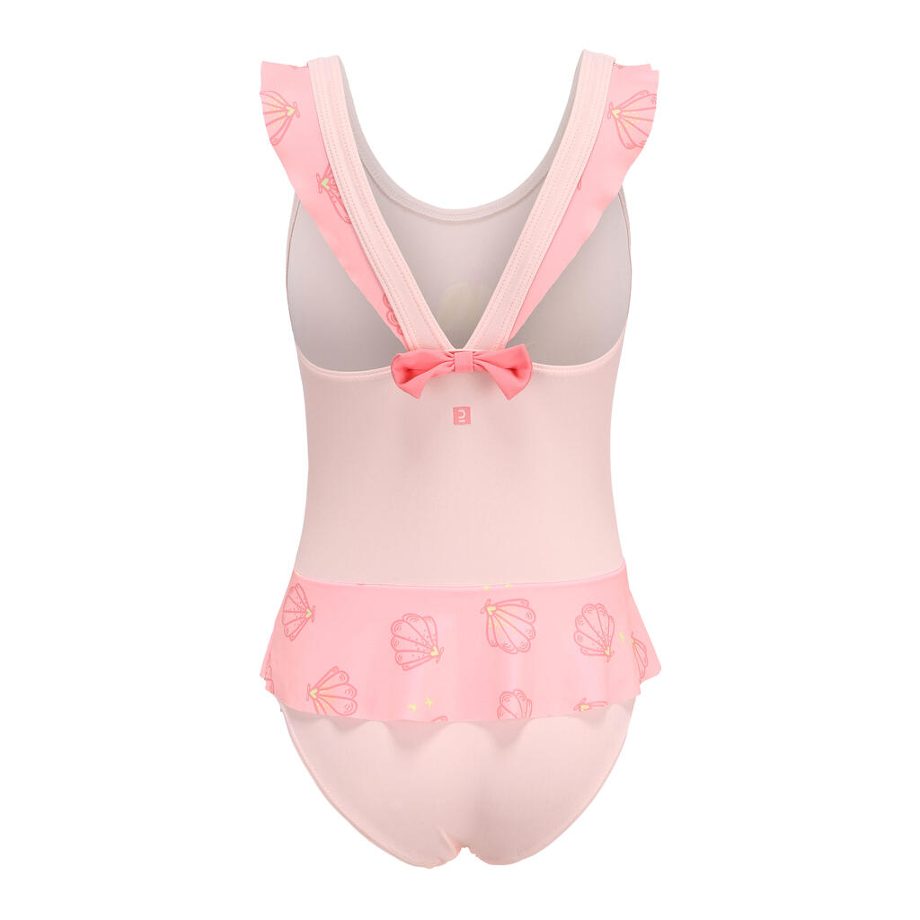 Maillot De Bain 1 Pièce Bébé Fille Jupette Rose Imprimé Sirène