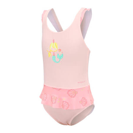 Baju Renang Bayi Perempuan Rok One Piece  - Pink Motif Putri Duyung