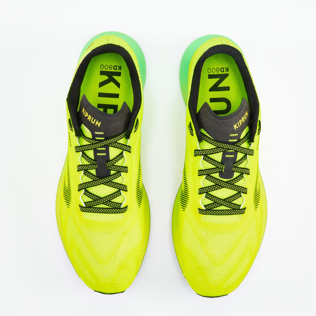 Pánska bežecká obuv Kiprun KD800 zeleno-žltá